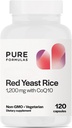 PureFormulas Extra Strength Red Yeast Rice 1200mg with CoQ10 100mg, Citrinin-Free, Non-GMO, Gluten-Free, 120 Capsules (2 Months Supply)