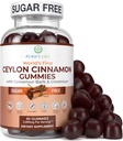 Sugar-Free Ceylon Cinnamon Gummies (2,000mg/Serving) Ceylon Cinnamon Supplement for Brain Health, Vegan, Gluten-Free, Replace Ceylon Cinnamon Capsules, Pills, Powder, Extract (60 Chews)