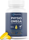 Physio Omega 2400mg Fish Oil with Omega 3 Fatty Acid Supplement - Heart & Brain Health Supplements for Adults - Non-GMO, Burpless, Light Citrus Flavor, Sustainably Sourced - 60 Softgels, 30-Day Supply