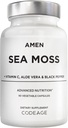 Amen Sea Moss Supplement - 1000mg Organic Irish Sea Moss, Bladderwrack, Burdock - Vitamin C, Aloe Vera, Black Pepper - Seaweed Superfood, Vitamins, Minerals, and Antioxidants - Non-GMO - 90 Capsules