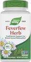 Nature's Way Feverfew Herb, Traditional Support for Blood Vessel Relaxation*, 380 mg per Serving, Non-GMO Project Verified, 180 Vegan Feverfew Capsules (Packaging May Vary)