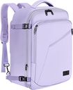 MATEIN Carry on Backpack for Women, 40L Heavy Duty Travel Backpack Airplane Approved, Expandable Simple Fashion Daypack, Frequent Traveler Gifts, Light Purple