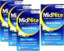 MidNite Sleep Cycle Support Back to Sleep Low Dose Melatonin & Herbal Blend, Cherry Flavor, 30 Quick Melt Tablets (Pack of 4)