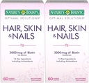 Nature's Bounty Optimal Solutions Hair, Skin & Nails Formula, 120 Coated Caplets (2 X 60 Count)