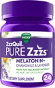 ZzzQuil PURE Zzzs Melatonin Gummies, Sleep Aid, Melatonin 2mg, with Chamomile & Lavender, Melatonin Sleep Gummies, Sleep Aids for Adults, Wildberry Vanilla Flavored, 24 Sleep Gummies