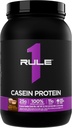 Rule 1 Casein Protein - 25g Protein and 11g EAAs Per Serving from Slow-Release Micellar Casein for Overnight Recovery and Sustained Delivery Between Meals (2 Pounds, Chocolate Peanut Butter)