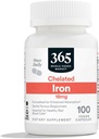 365 by Whole Foods Market, Chelated Iron 18mg, Vegan, 100 Capsules