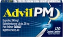 Advil PM Caplets 120 ea ( Pack of 3)