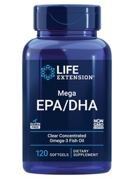 Life Extension Mega EPA and DHA, Omega-3 Fatty Acids, 120 Softgels