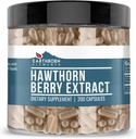 Earthborn Elements Hawthorn Berry Extract 200 Capsules, Pure & Undiluted, No Additives