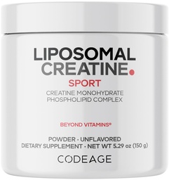 Codeage Liposomal Creatine Powder Supplement, Pure Creatine Monohydrate 5000mg, Pre Workout & Post Workouts - Unflavored Creatine, Micronized Creatine Powder - Creatinine for Sports - 30 Servings