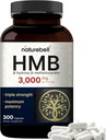 NatureBell HMB 3,000 mg Per Serving | 300 Capsules, 3X Triple Strength HMB Beta-Hydroxy Beta-Methylbutyrate Supplement – Lean Muscle Mass & Recovery Support – Non-GMO