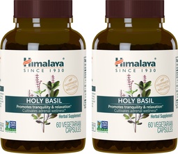 Himalaya Holy Basil Capsules-Herbal Adrenal Support for Stress Relief, Reduce Cortisol, Relaxation, Energy Support and Occasional Sleeplessness - Vegan, Non-GMO, Gluten Free, 720 mg, 120 Capsules