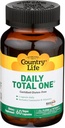 Country Life Daily Total One with Iron - Full Spectrum Digestive Enzyme Blend - 60 Vegetarian Capsules