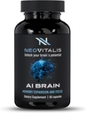 AI Brain Nootropic Supplement for Focus, Memory & Mental Clarity Improvement Capsules for Men & Women, Caffeine-Free Daily Cognitive Support with Bacopa, Alpha GPC & Vitamin B6, 60 Vegetarian Capsules