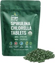 On Target Living Organic Spirulina Chlorella | Supergreens | USDA Organic | 1000 Tablets - 250 G (8.8 oz) | Vegan | Immune Support | Alkalyzing | Nutrient Dense | Protein Dense