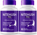 Nite Hush Pro Brain Supplements for Memory and Focus Capsules, NiteHush Advanced Formula Brain Health Support - Maximum Strength Nootropics NiteHushPro All Natural Support Pills Reviews (2 Pack)