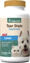 NaturVet - Tear Stain Plus Lutein - Eliminates Unsightly Tear Stains - Enhanced with Cranberry Extract, Calcium Ascorbate & Oregon Grape Root - for Dogs & Cats - 60 Tablets