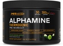 PEScience Alphamine Thermogenic Pre Workout, Fat Burner Pre Workout Energy Powder with L-Carnitine, Sour Green Apple, 60 Scoops