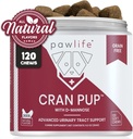 Cranberry Supplements for Dogs| Urinary Tract & Bladder Support| D Mannose & Antioxidants for Support| 120 Veterinarian Formulated Soft Chews| Up to 4-Month Supply