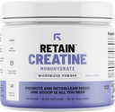 RETAIN Creatine Monohydrate Powder (60 Serv) - 100% Micronized High Absorption Creatine Monohydrate, Lean Muscle Mass & Recovery
