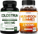 DORADO NUTRITION Colostrum Supplement 1000mg Per Serving and Mushroom Gummies (120 Count) Mushroom Supplement