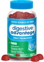 Digestive Advantage Prebiotic Fiber Gummies + Probiotics for Gut Health, 5g Prebiotic Fiber Plus 1 Billion CFU Probiotic, Supports Digestive Health & Regularity, (60ct Bottle) Strawberry Flavor*