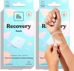The Patch Brand Recovery Patches | Supports Morning After with Vitamin B1, DHM, Glutathione | Party & Travel Must Haves | Long Lasting Water Resistant Patches