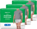   Basics Incontinence Underwear for Men, Maximum Absorbency, Large, 54 Count (3 Packs of 18)
