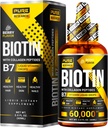 Liquid Biotin & Collagen Hair Growth Drops 60,000mcg - Biotin and Liquid Collagen Supplement for Men & Women - Glowing Skin Support, Healthy Hair & Nail Growth - 2oz