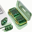 Weekly Pill Dispensers/Organizer , 3 Times A Day, 7 Day Pill Box/Container, Large Compartments Travel Moisture-Proof Medicine Case for Fish Oil Vitamins Pills (Transparent Green)