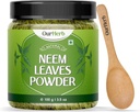 Neem Leaves Powder Natural Solution for Pimple-Free Clear Skin & Silky Hair, Ideal for Face Packs, Hair Care, and Pigmentation Support with Wooden Spoon – 100g | 3.5 Oz