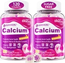 Sugar-Free Calcium Citrate Gummies 1000mg w/Vitamin D3 K2, Magnesium, Zinc, Boron, Manganese, Copper for Bone, Muscle & Immune, Ultimate Absorption Calcium Supplement for Women & Men - Vegan, 120 Cts