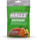 Halls Defense Vitamin C Drops Sugar Free Assorted Citrus - 25 ct, Pack of 4
