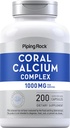 Piping Rock Coral Calcium 1000 mg | 200 Capsules | Bone Formula Complex with Vitamin D, C, and Magnesium | Non-GMO, Gluten Free Supplement