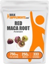 BulkSupplements.com Red Maca Powder - from Root, Maca Supplement, Herbal Supplement - Vegan & Gluten Free, 750mg per Serving, 250g (8.8 oz) (Pack of 1)