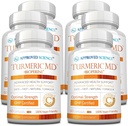 Approved Science Turmeric MD - with BioPerine & 95% Standardized Turmeric Curcuminoids - 360 Capsules (6 Month Supply)