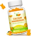 Calcium Magnesium Zinc Gummies with Vitamin D3 and K2, High Absorption Magnesium Glycinate Potassium for Immune and Calm Mood, Vegan Orange Flavor 60 Gummies