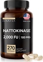 Nattokinase Supplement - 2000 FU of Enzyme - 270 Capsules of Nattokinase 100mg - Gluten Free, Non-GMO, Vegan