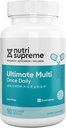Nutri Supreme Ultimate Multivitamin for Men and Women, with Over 20 Vitamins and Minerals, Daily Nutritional Supplement for Immune Support, Kosher, Vegetarian 90 Day Supply