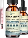 1500mg Magnesium Complex Liquid Drops - High Absorption Triple Magnesium of Liquid Magnesium Glycinate, Taurate & Malate, Added with Coq10, Zinc, Vitamin D3 for Muscles, Nerves & Energy
