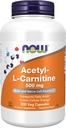 NOW Foods Supplements, Acetyl-L Carnitine 500 mg, Amino Acid, Brain And Nerve Cell Function*, 200 Veg Capsules
