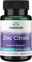 Swanson Zinc Citrate - Mineral Supplement Promoting Healthy Vision & Immune System Health - Natural Formula Supporting Overall Wellness - (60 Capsules, 50mg Each)