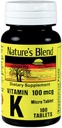 Nature's Blend Vitamin K 100Mcg Tablets 100 Ct