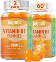 Vitamin B1 Gummies 100mg for Adults & Kids, Thiamine B1 Supplement with 600mg Calcium, Nervous System Supports & Boost Energy, Orange Flavor, Non GMO, Vegan, 120 Chewable Gummies